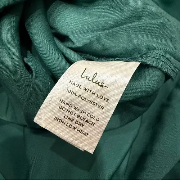 Lulus Hollywood Forest Green Satin Midi Dress Women's Size medium - Picture 15 of 15